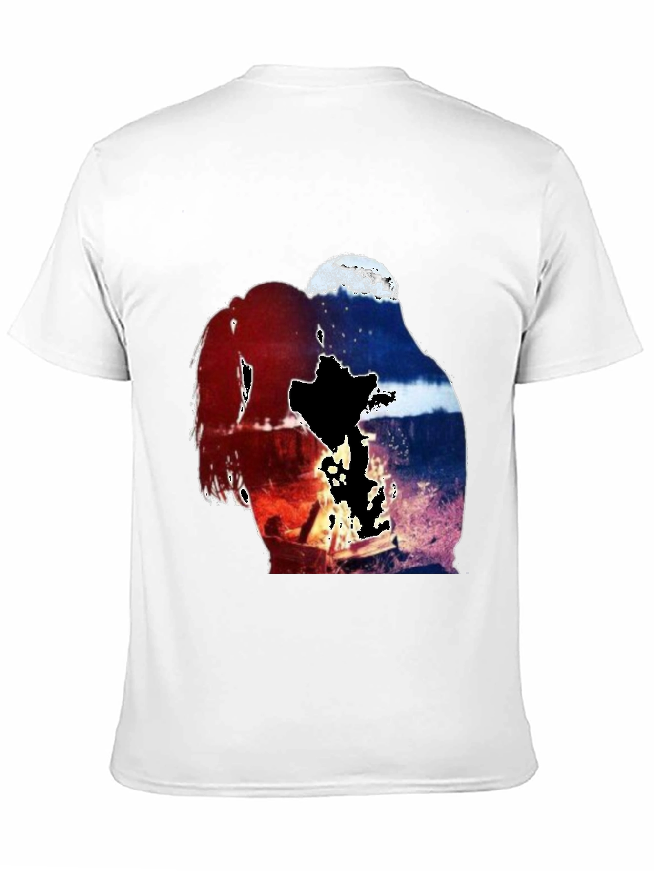 Artistic Couple Graphic Tee - Black
