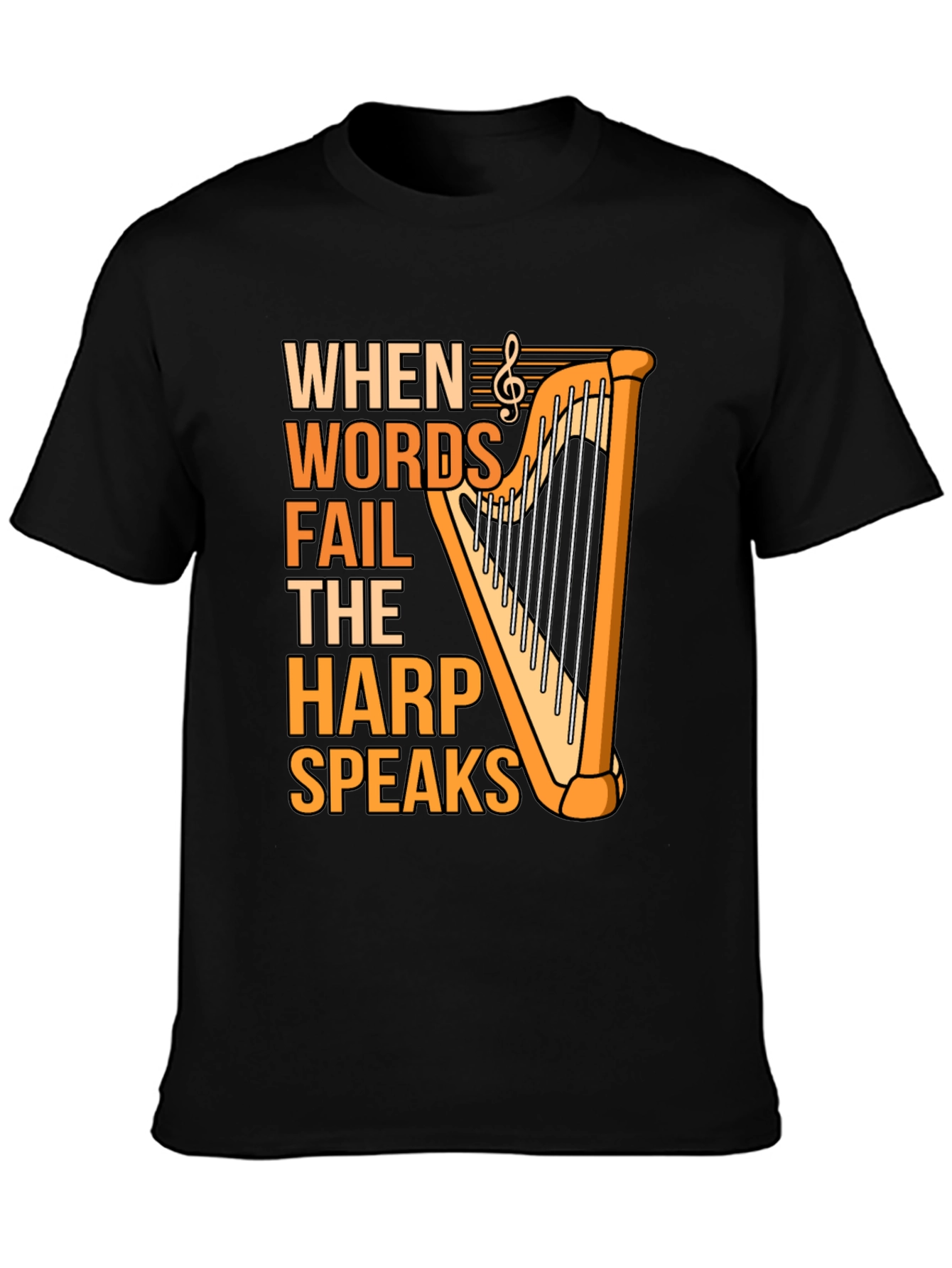 Harp Speaks T-Shirt - Music Lover Tee