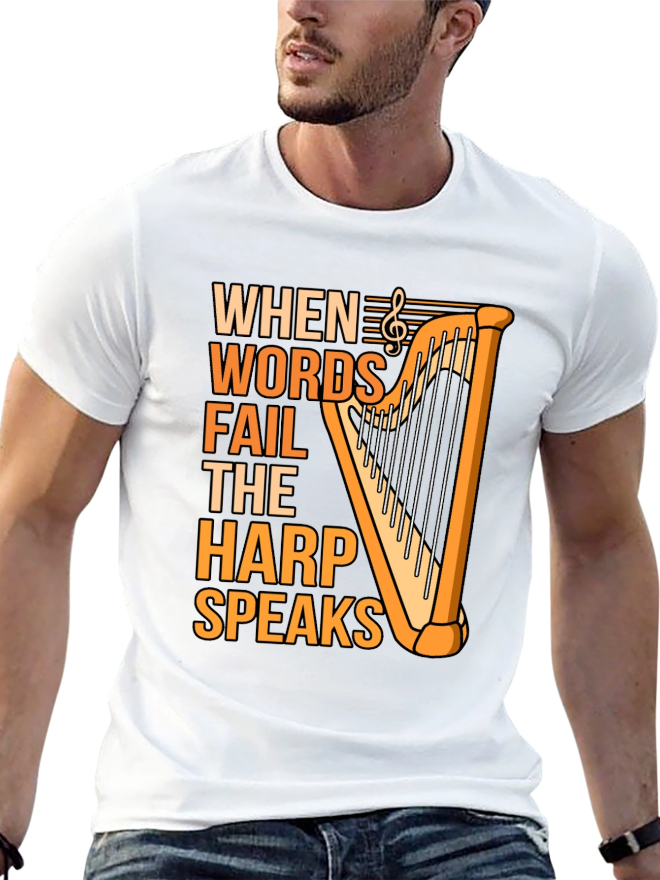 Harp Speaks T-Shirt - Music Lover Tee