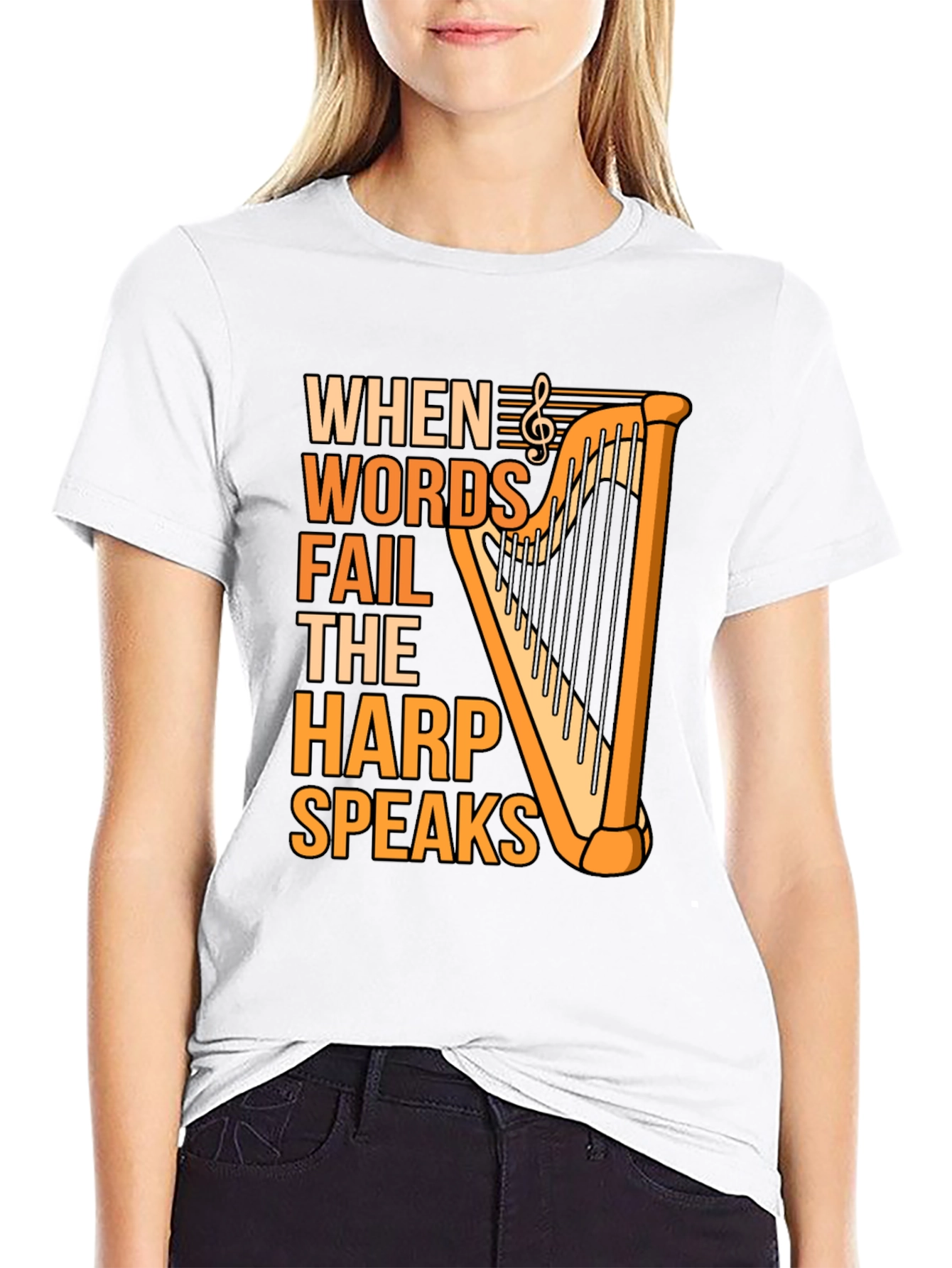 Harp Speaks T-Shirt - Music Lover Tee