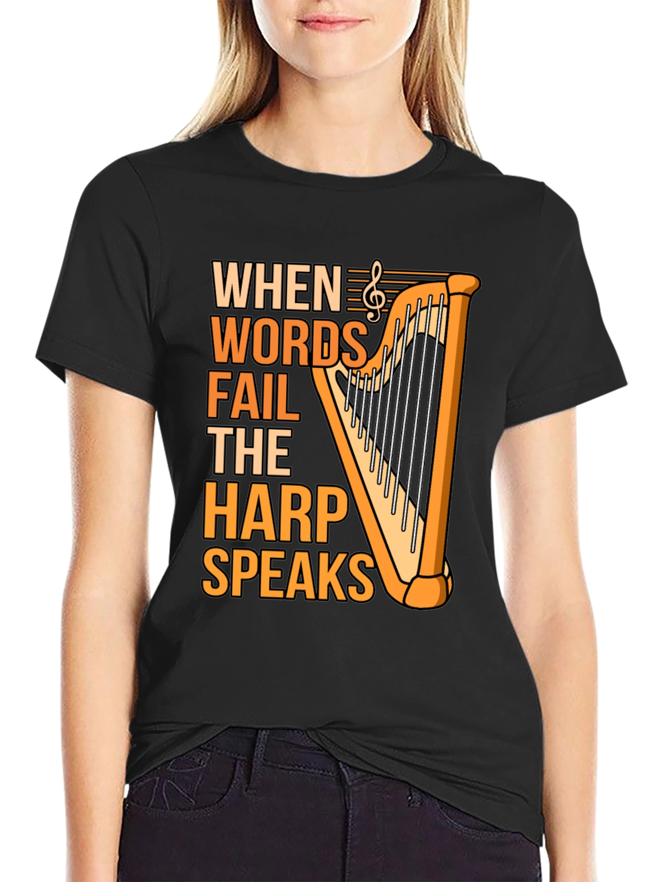 Harp Speaks T-Shirt - Music Lover Tee