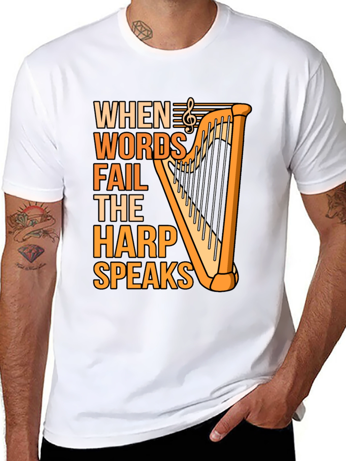 Harp Speaks T-Shirt - Music Lover Tee