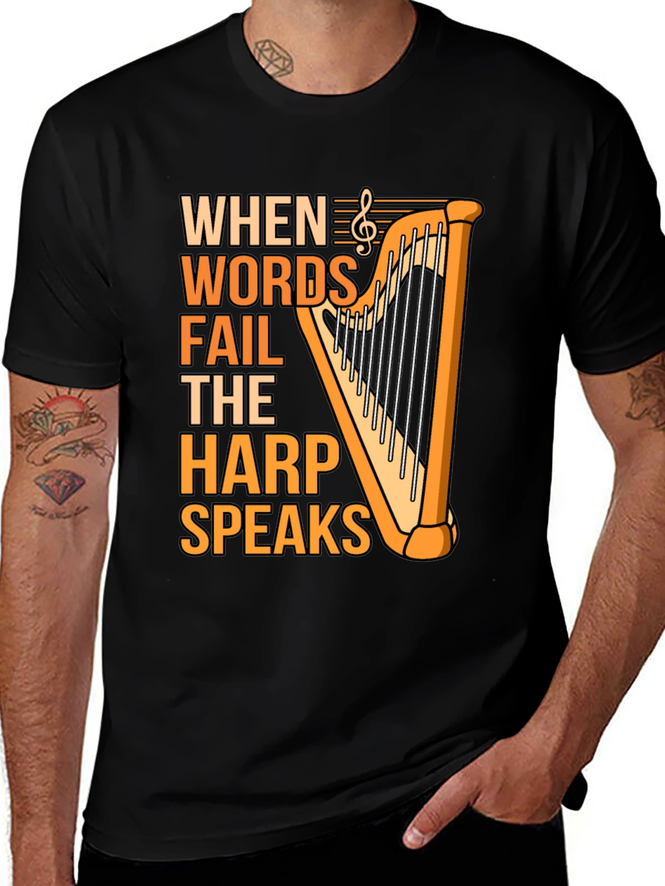 Harp Speaks T-Shirt - Music Lover Tee
