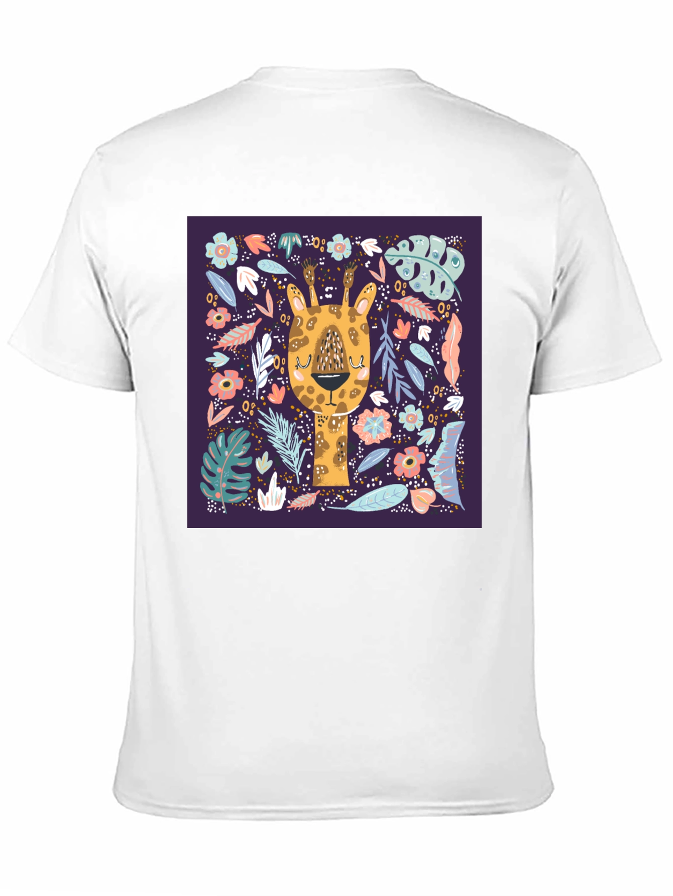 Giraffe Floral Graphic Tee - Unique Animal Print