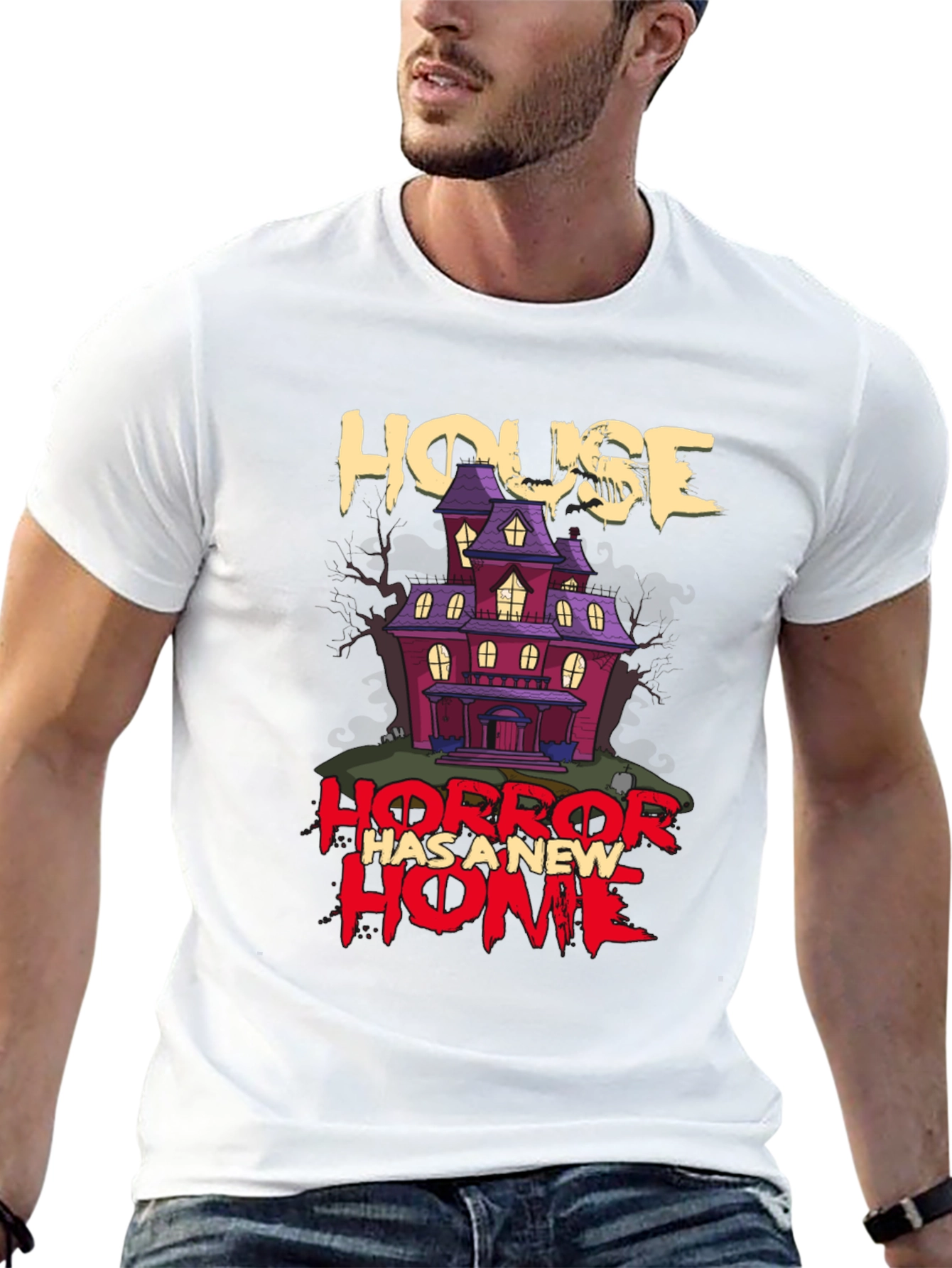 Horror House Graphic T-Shirt - Halloween Style