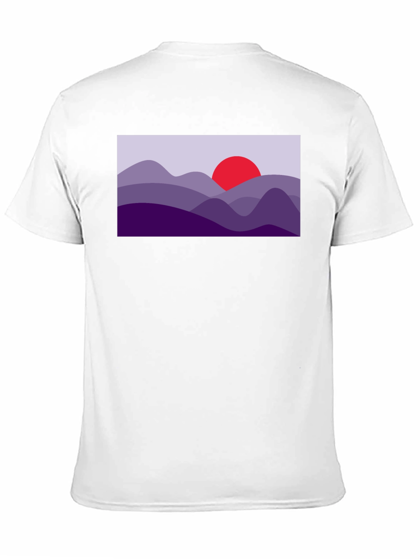 Abstract Mountain Sunset Graphic Tee - Black