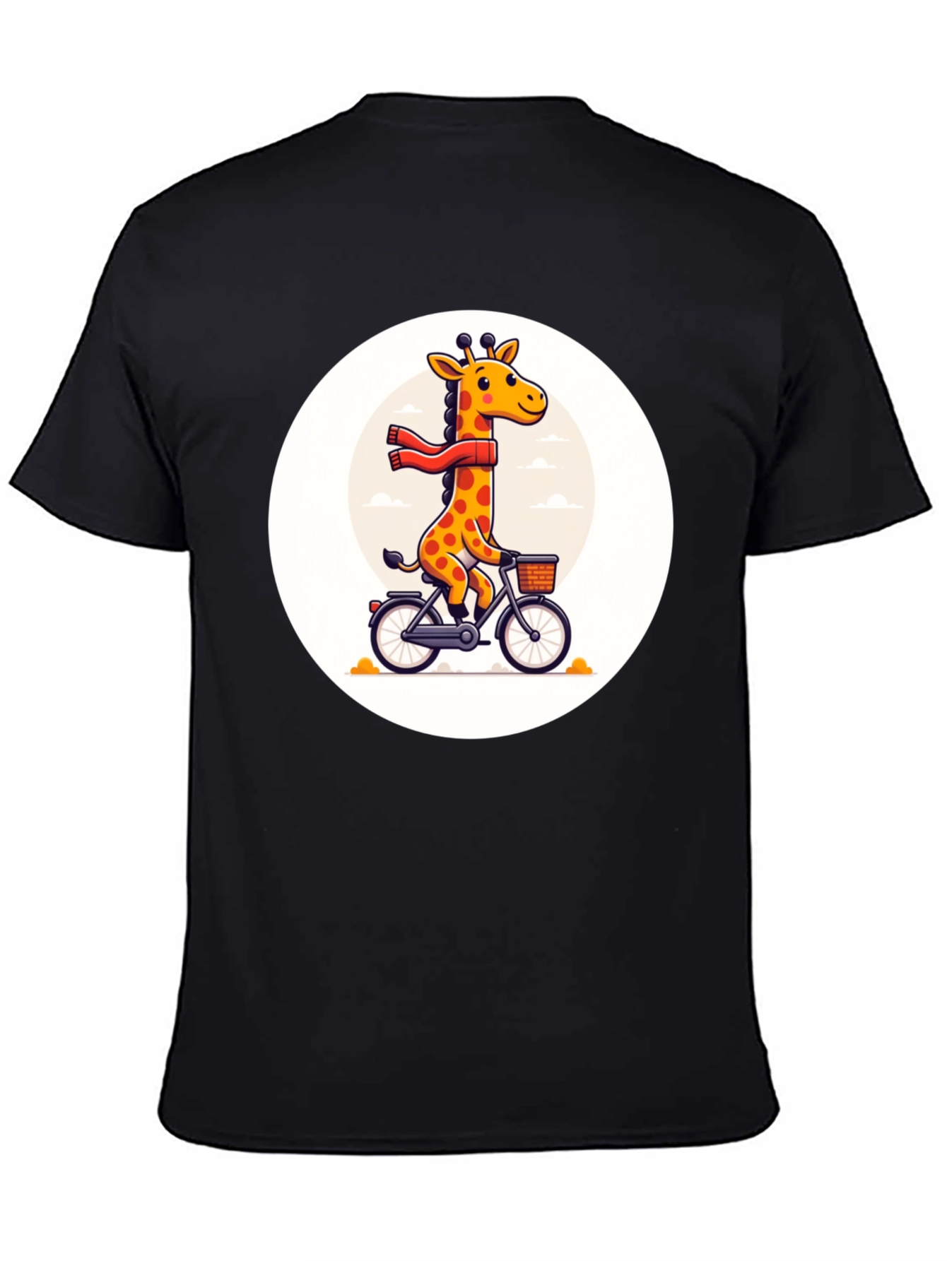 Giraffe on Bike Graphic Tee - Whimsical Cotton T-Shirt