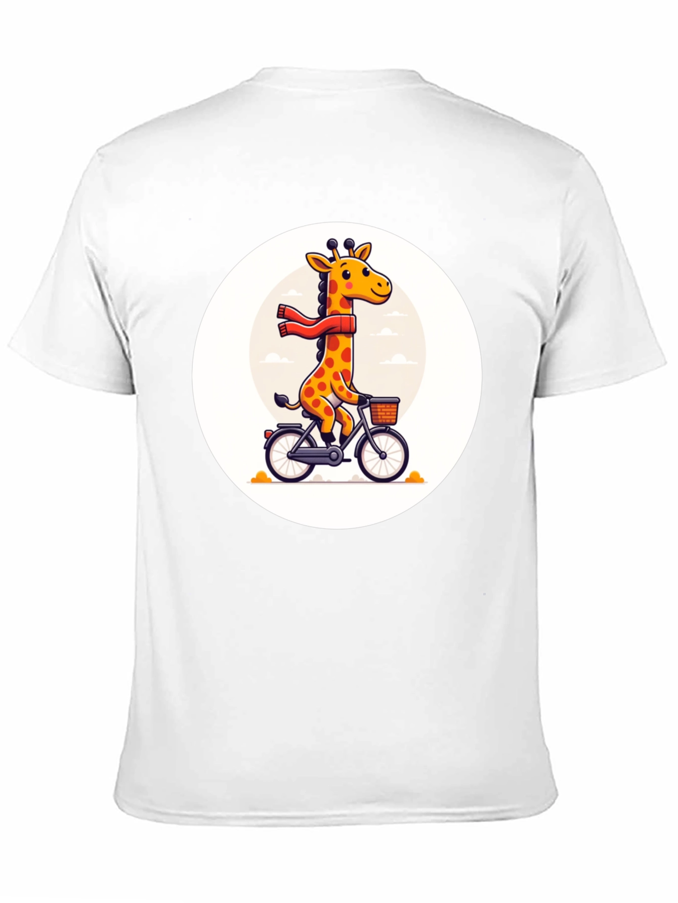 Giraffe on Bike Graphic Tee - Whimsical Cotton T-Shirt