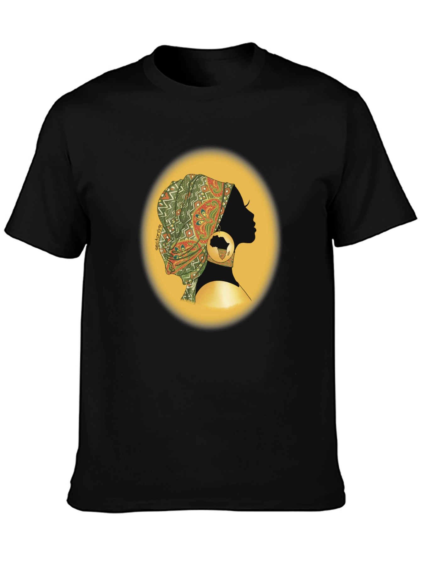 African Woman T-Shirt - Black Silhouette Graphic Tee