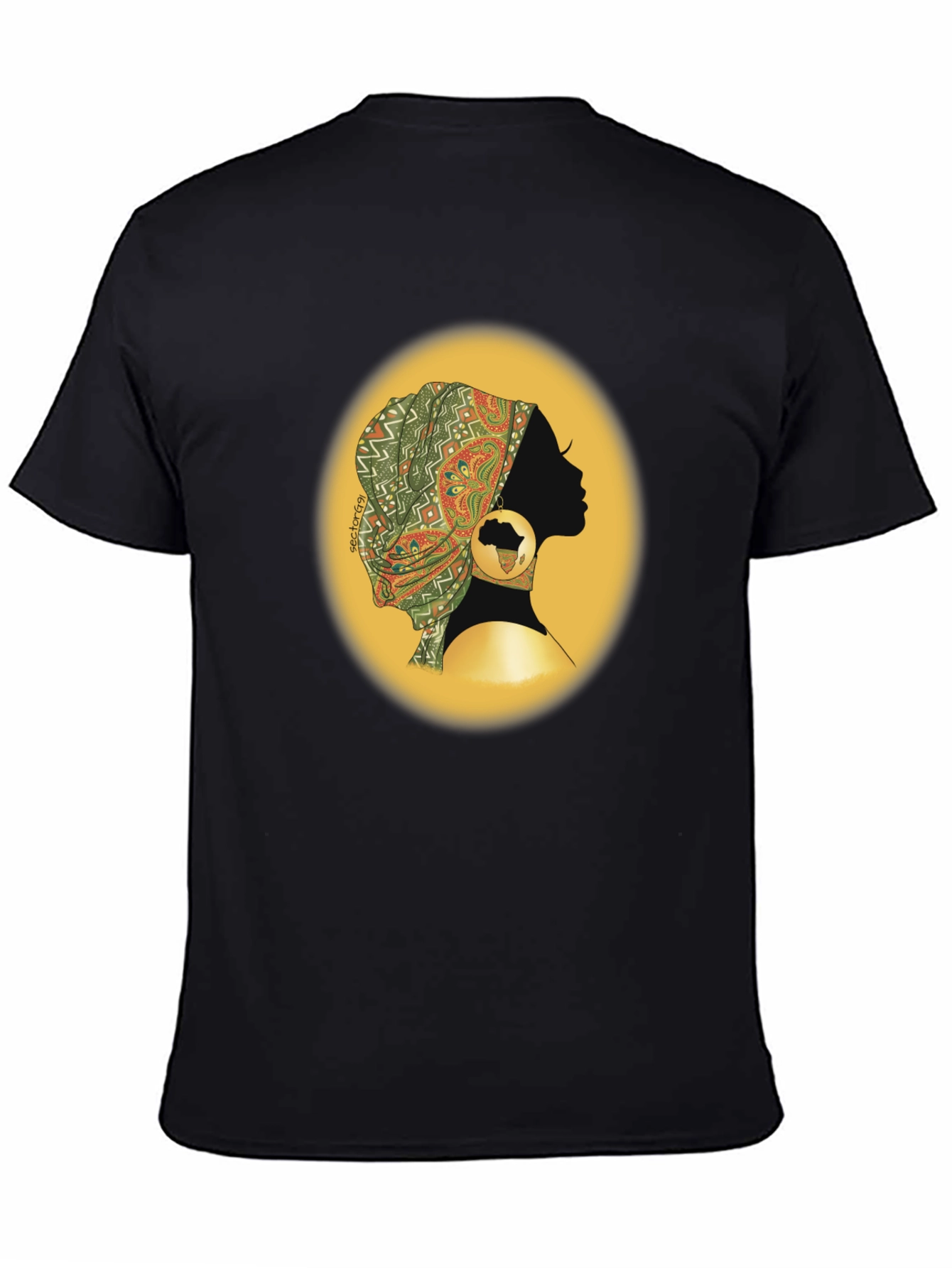 African Woman T-Shirt - Black Silhouette Graphic Tee