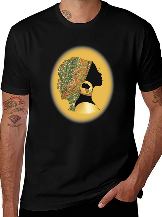 African Woman T-Shirt - Black Silhouette Graphic Tee