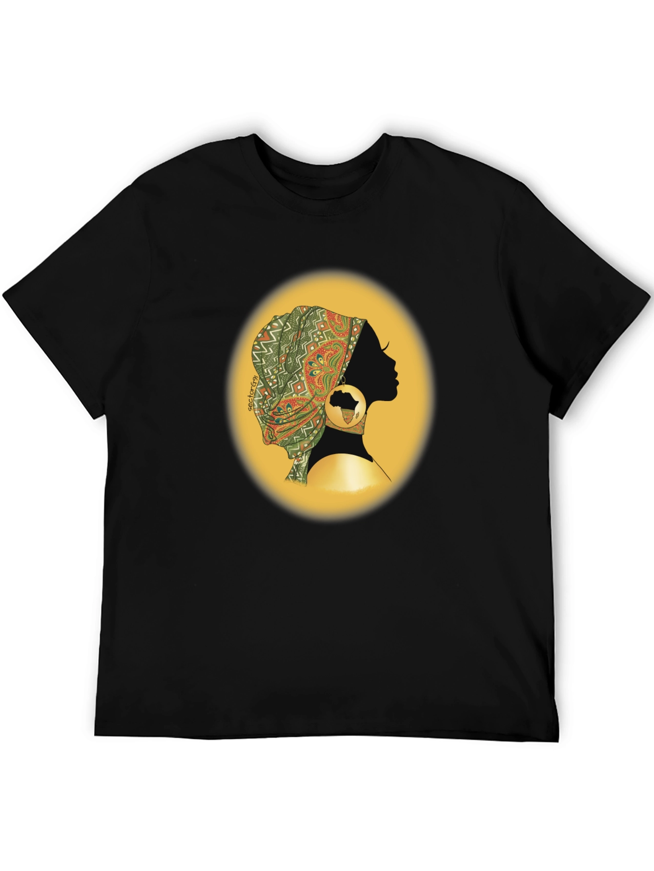 African Woman T-Shirt - Black Silhouette Graphic Tee
