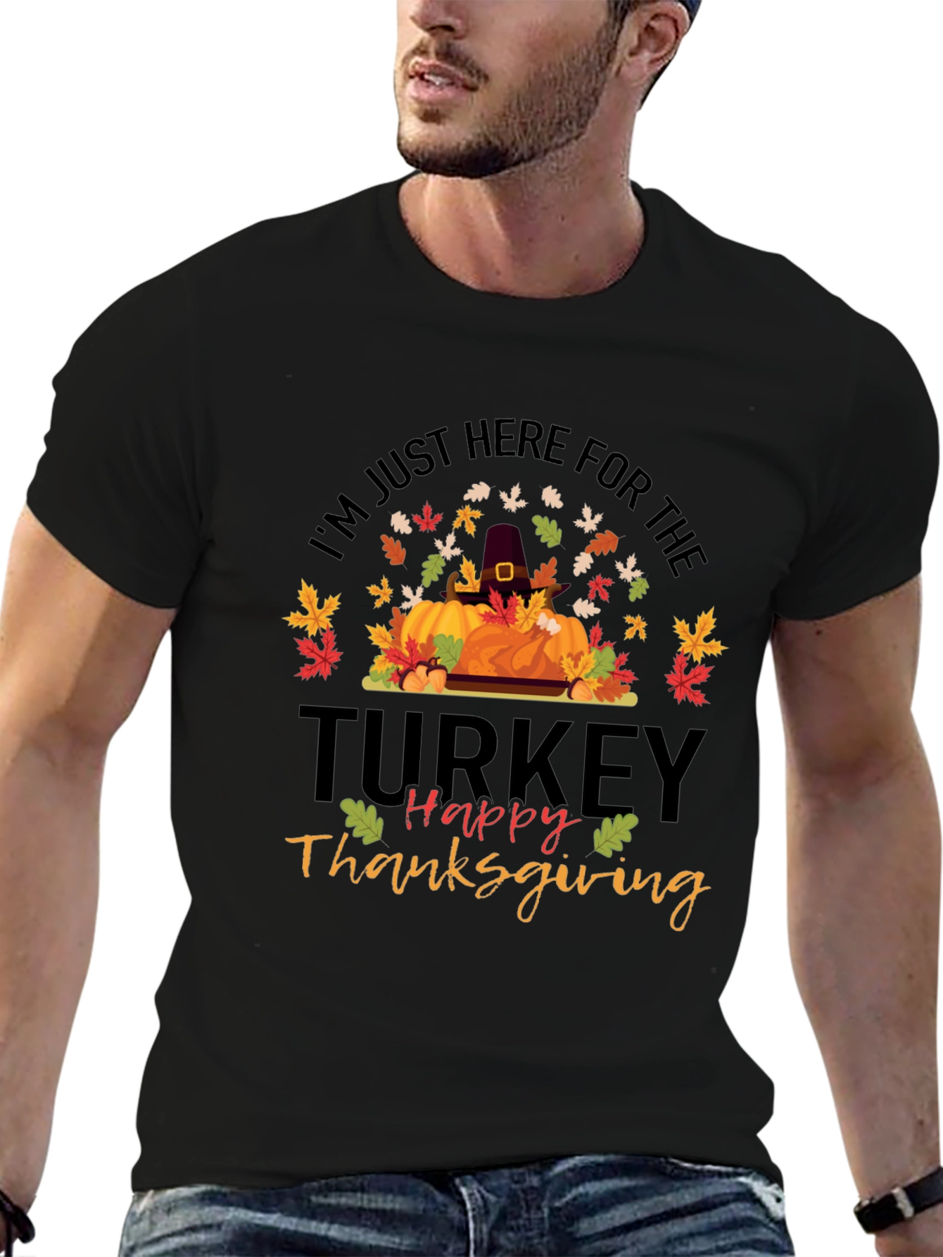 Funny Thanksgiving Turkey Graphic T-Shirt