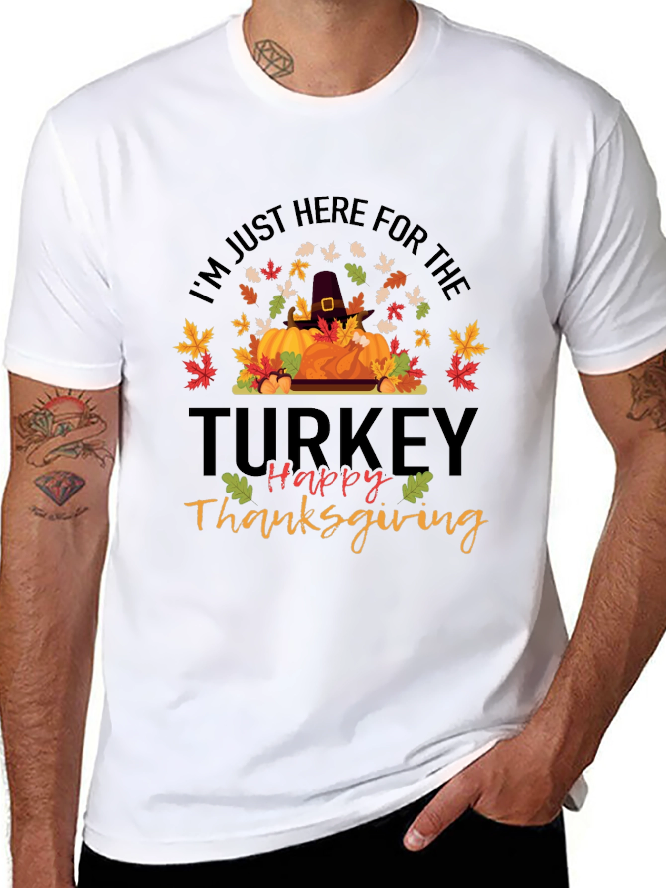 Funny Thanksgiving Turkey Graphic T-Shirt