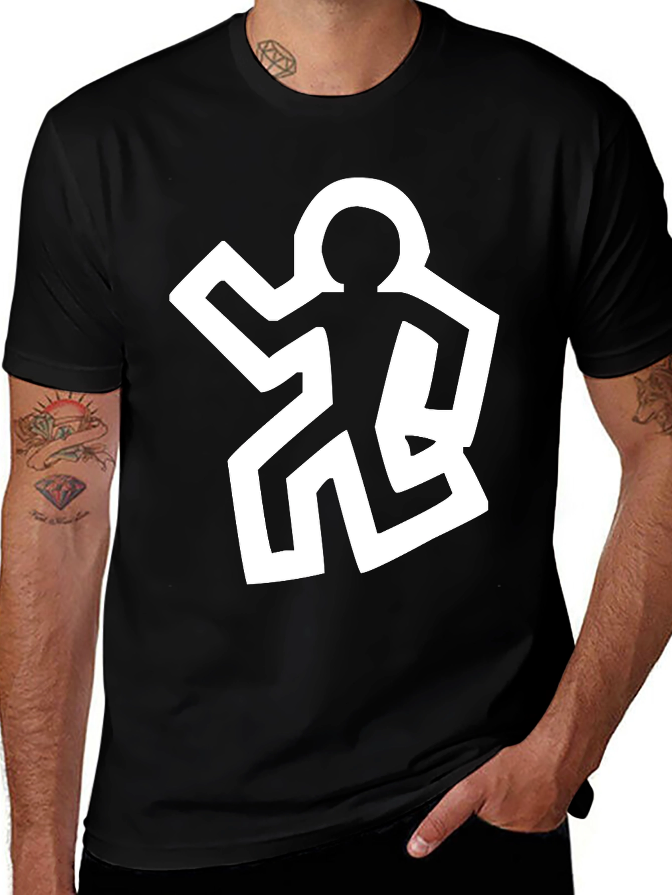 Abstract Man Graphic Black Tee