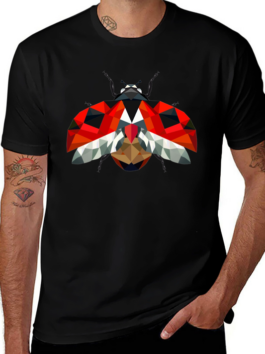 Geometric Ladybug Graphic Tee - Modern Style