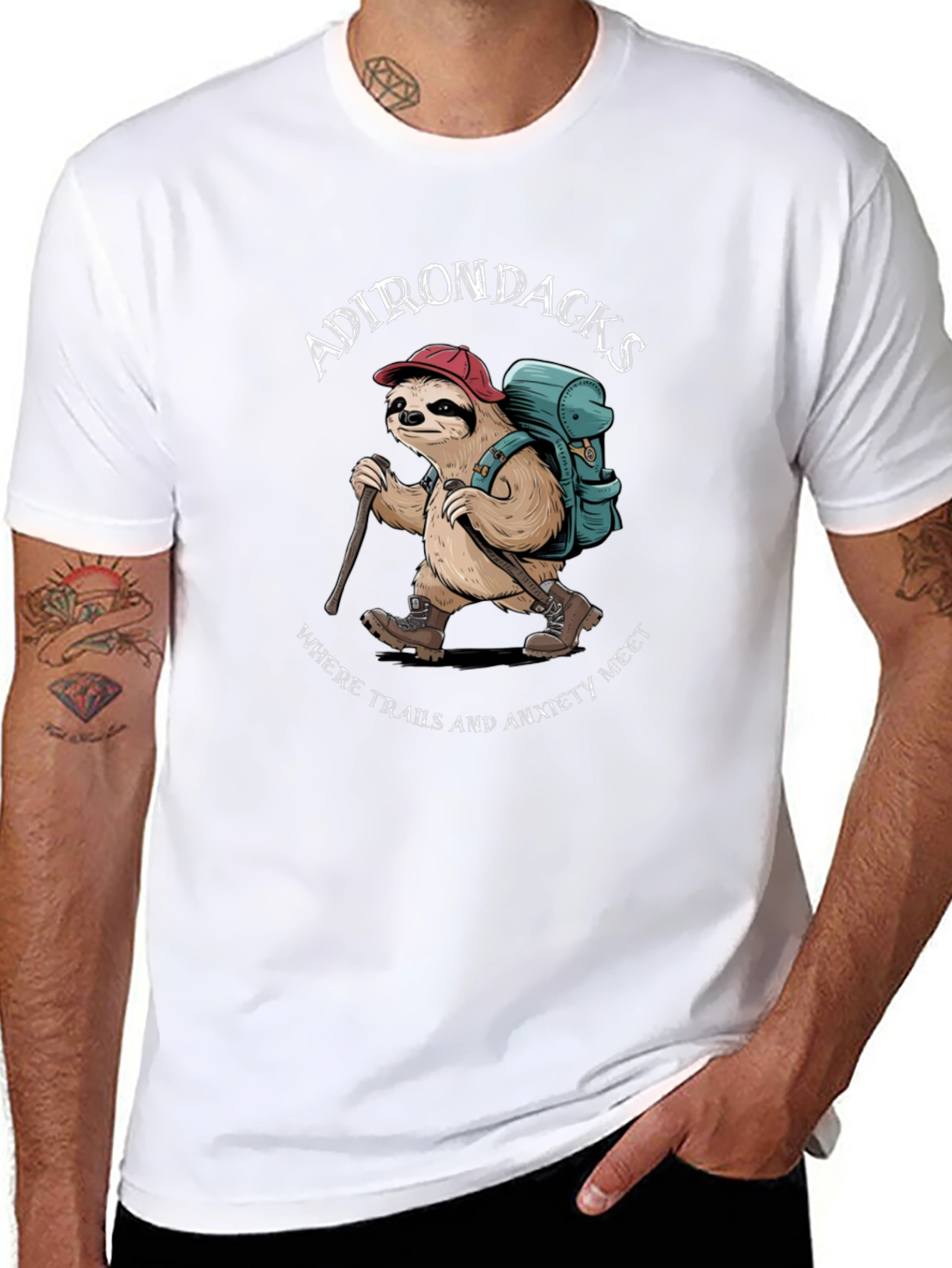 Adirondacks Sloth Hiking T-Shirt