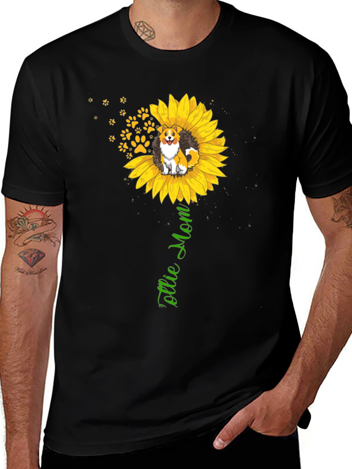 Collie Mom T-Shirt – Sunflower Dog Lover Gift Tee