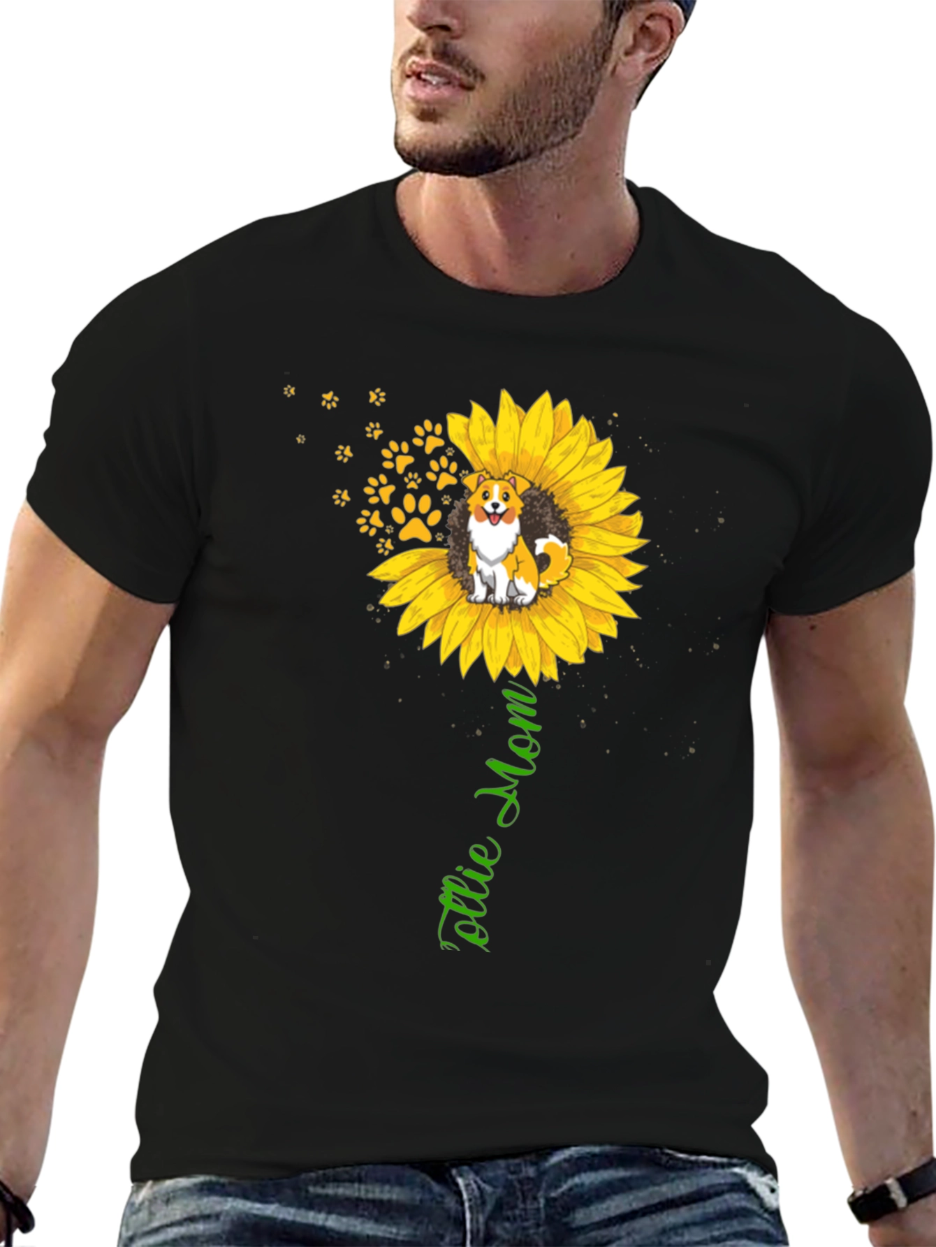 Collie Mom T-Shirt – Sunflower Dog Lover Gift Tee