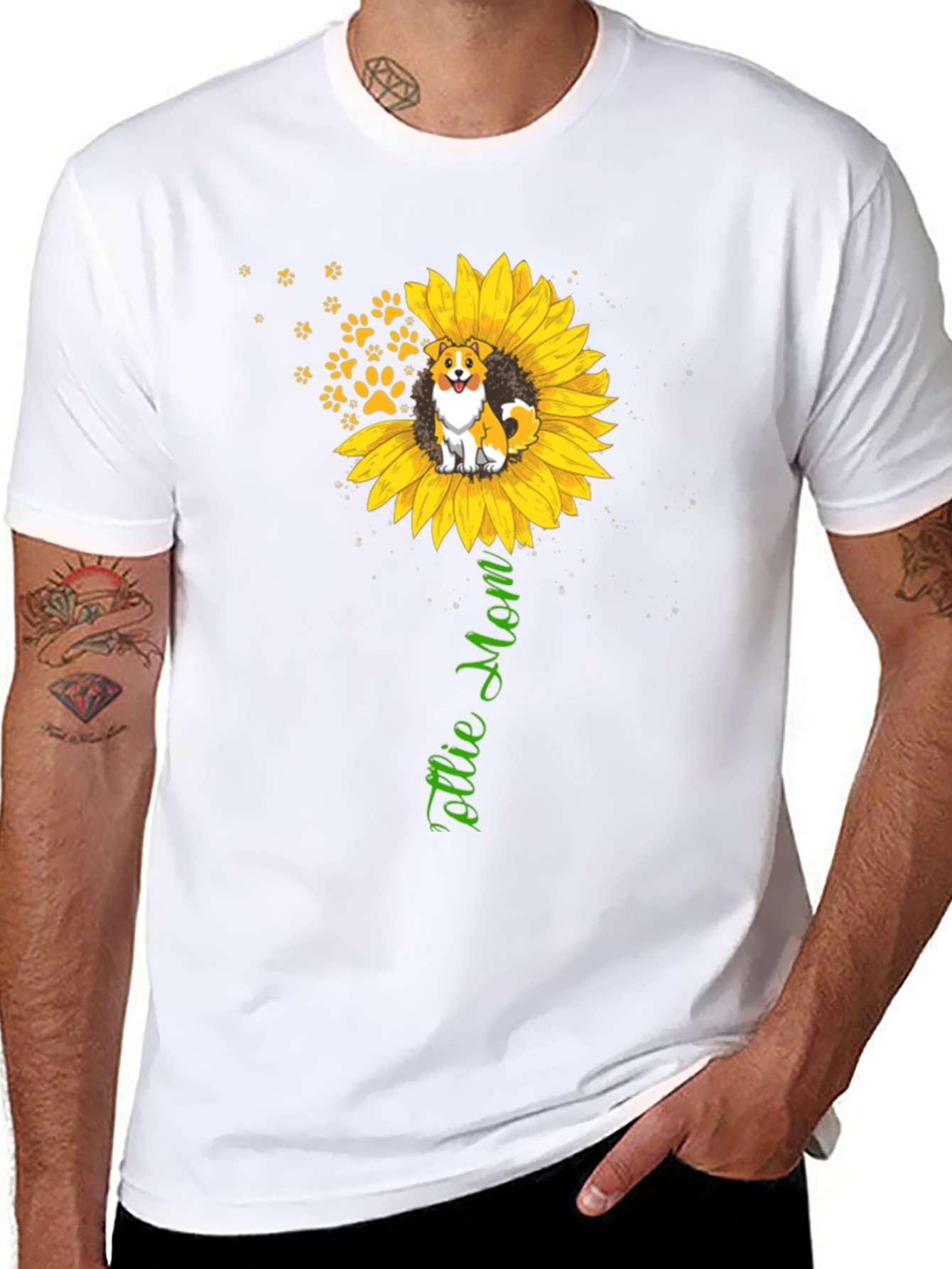 Collie Mom T-Shirt – Sunflower Dog Lover Gift Tee