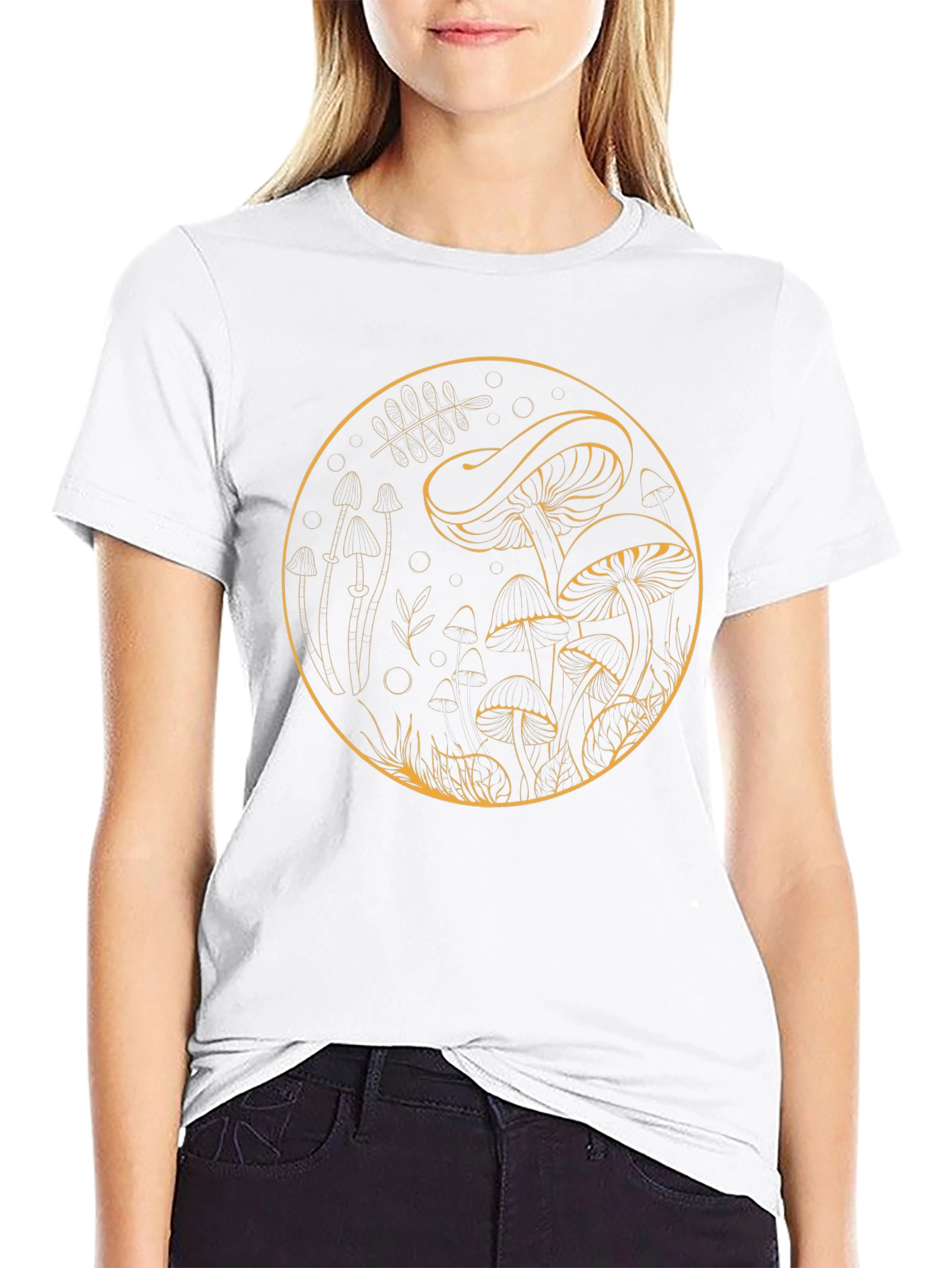 Mushroom Circle Graphic T-Shirt - Unisex Cotton Tee