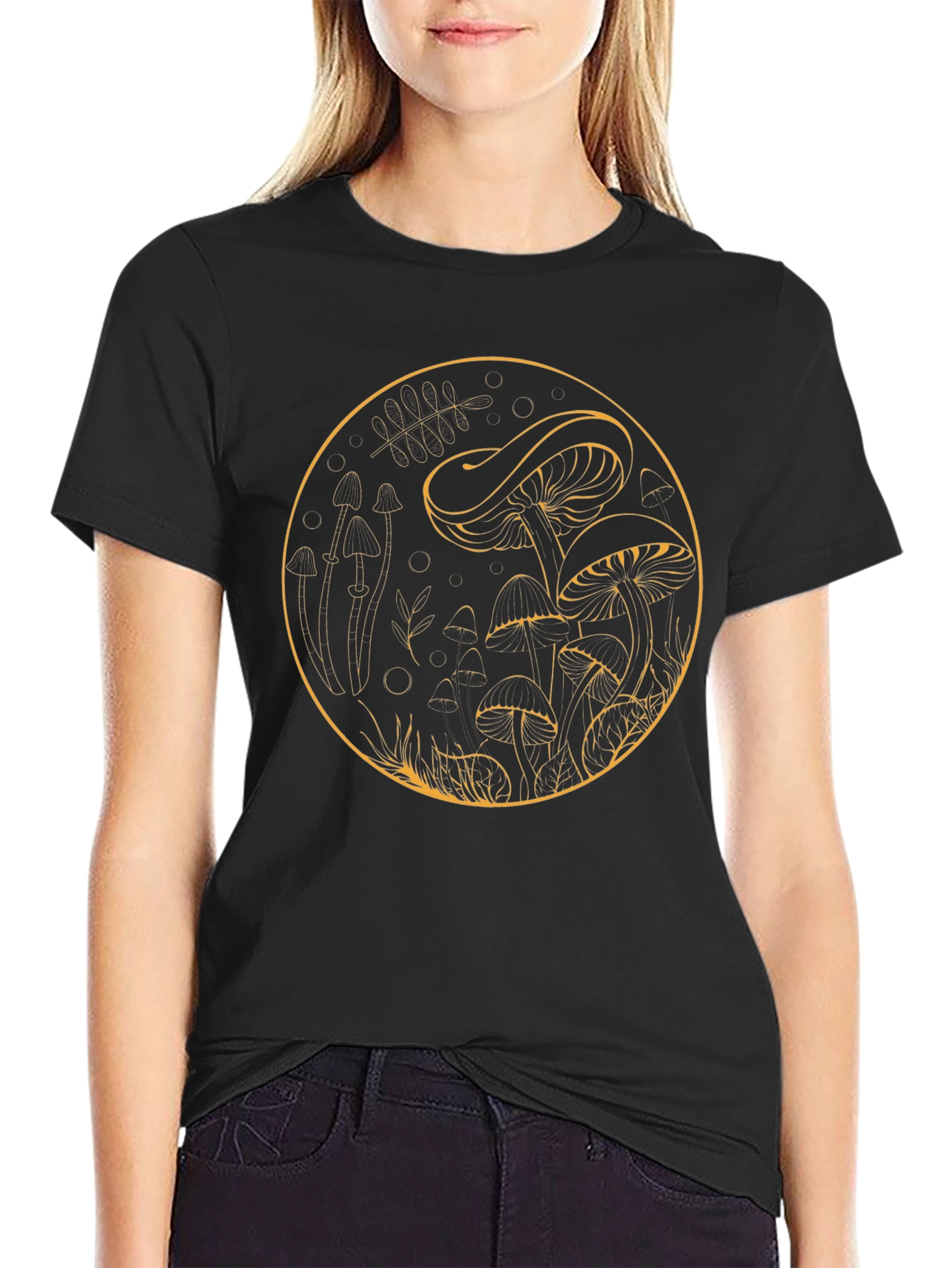 Mushroom Circle Graphic T-Shirt - Unisex Cotton Tee