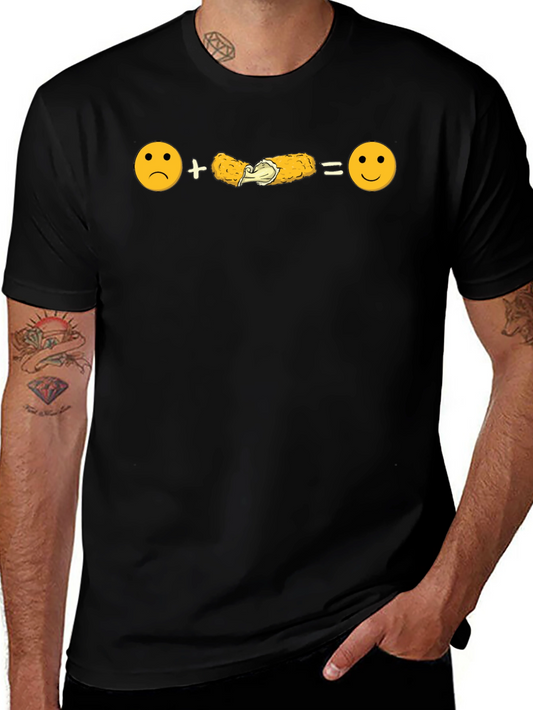Funny Mozzarella Stick T-Shirt - Sad + Cheese = Happy