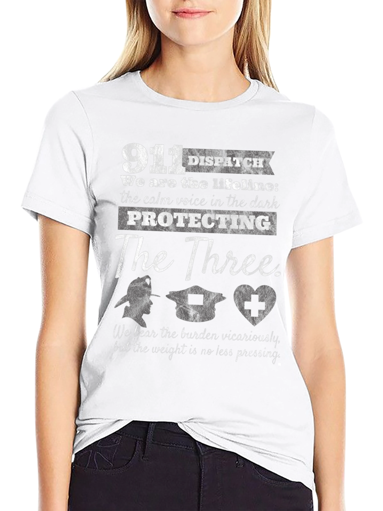 911 Dispatcher T-Shirt - Protecting The Three