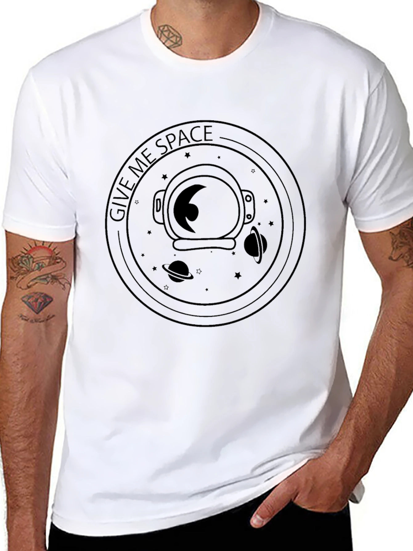 Give Me Space Graphic Black T-Shirt