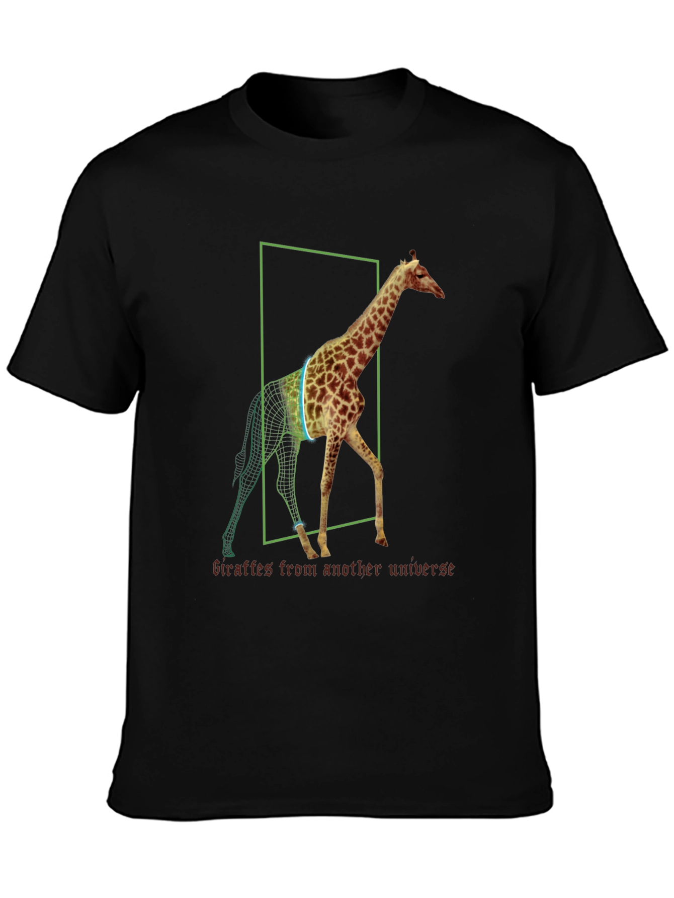 Giraffe Universe Black T-Shirt