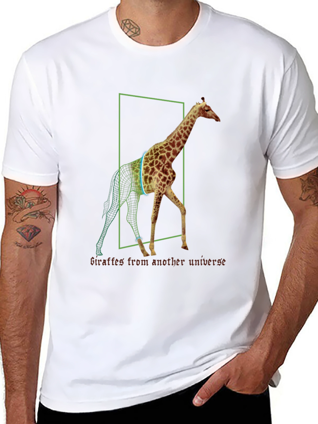 Giraffe Universe Black T-Shirt