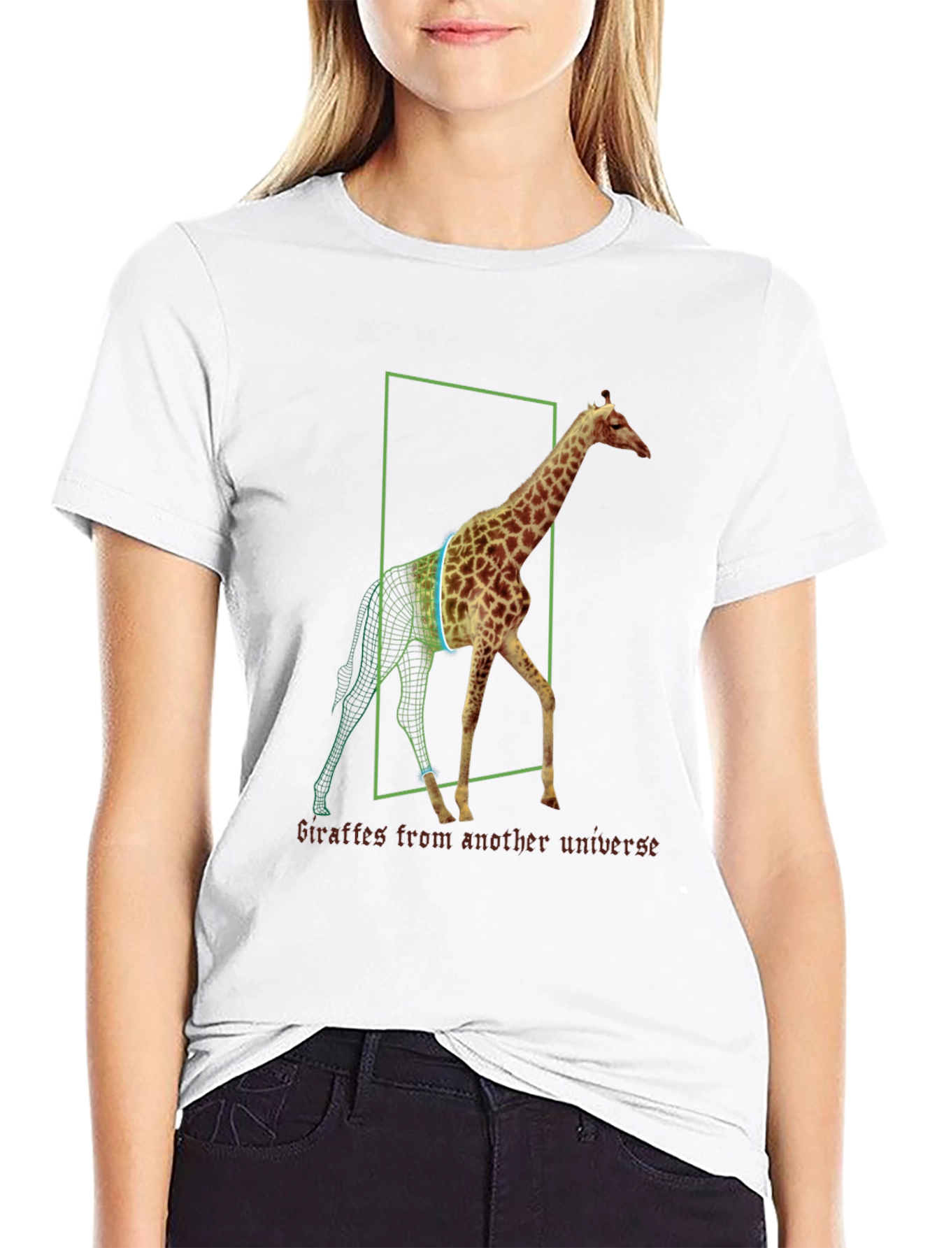 Giraffe Universe Black T-Shirt
