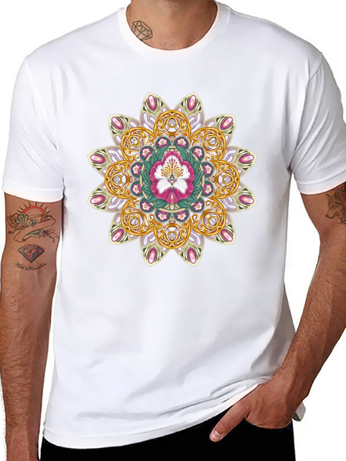 Floral Mandala Graphic Tee - Stylish Comfort