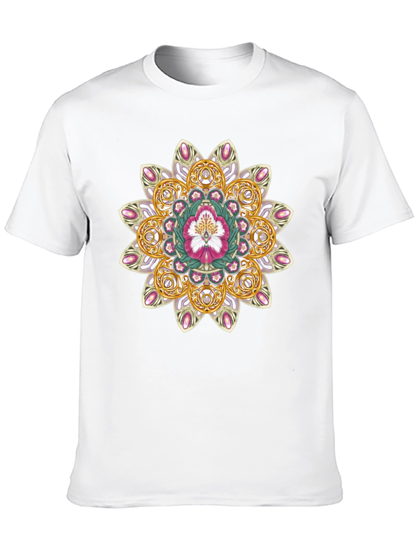 Floral Mandala Graphic Tee - Stylish Comfort