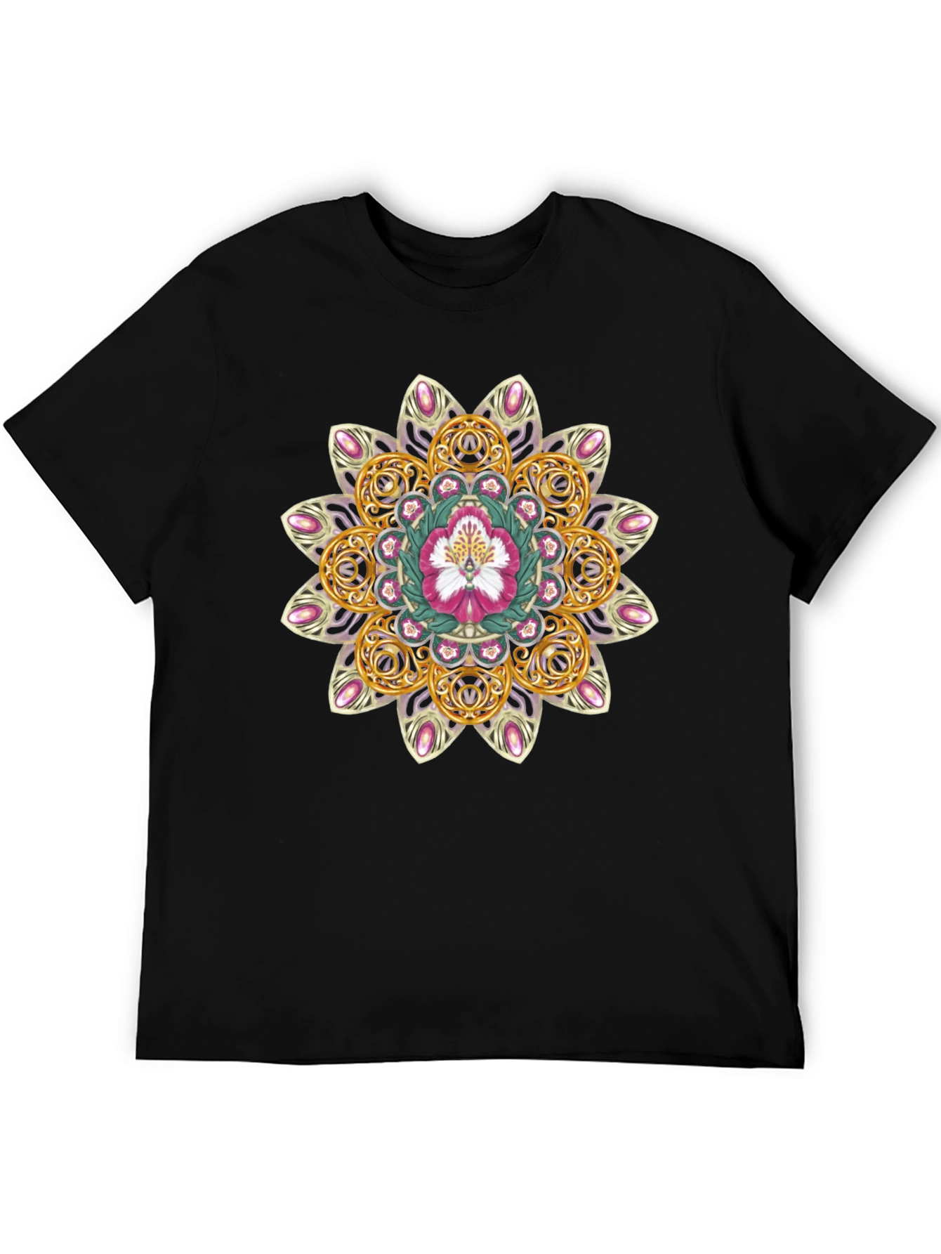 Floral Mandala Graphic Tee - Stylish Comfort