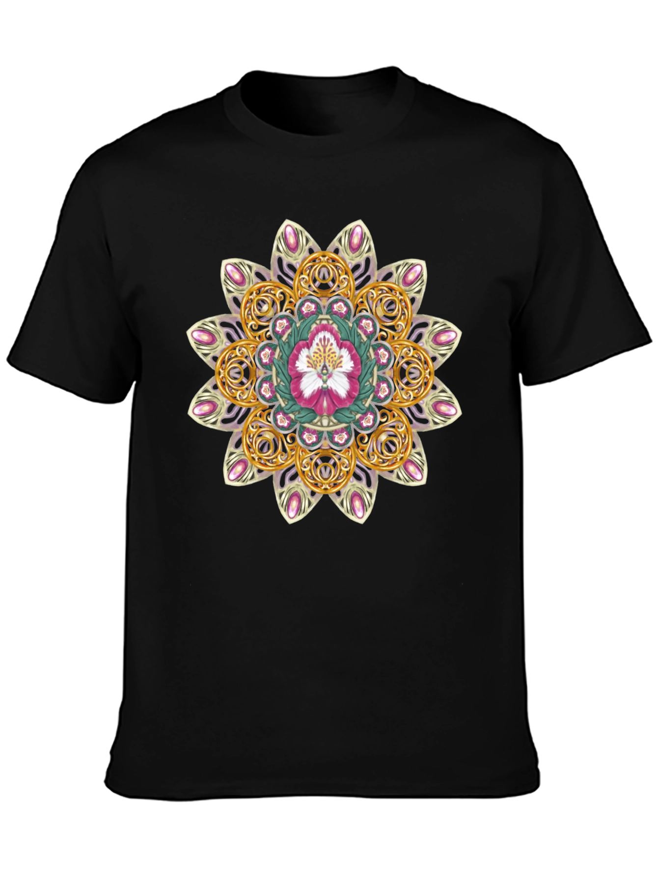 Floral Mandala Graphic Tee - Stylish Comfort