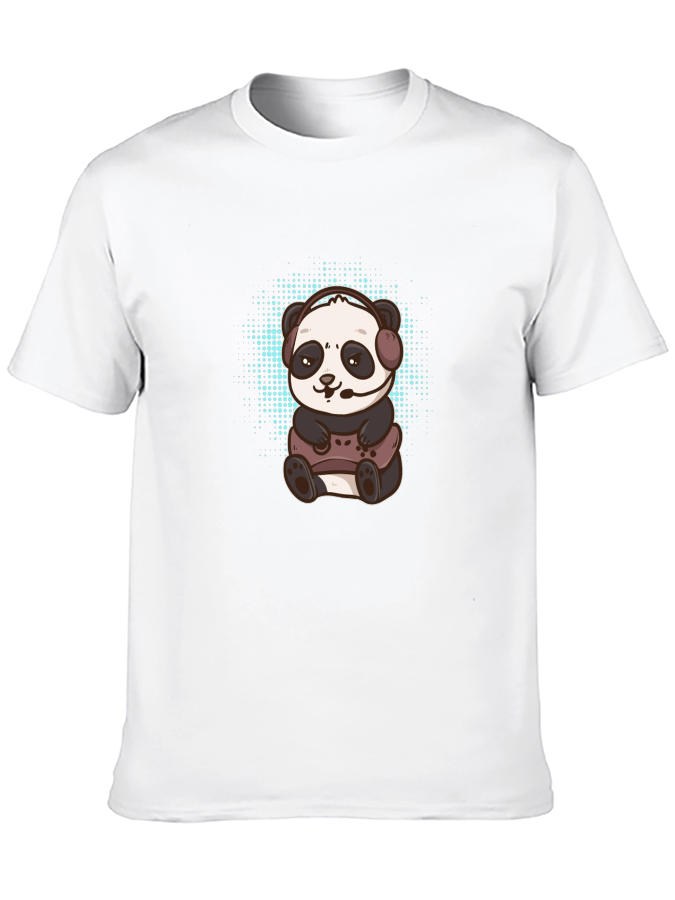 Gamer Panda Graphic Tee - Black Cotton T-Shirt