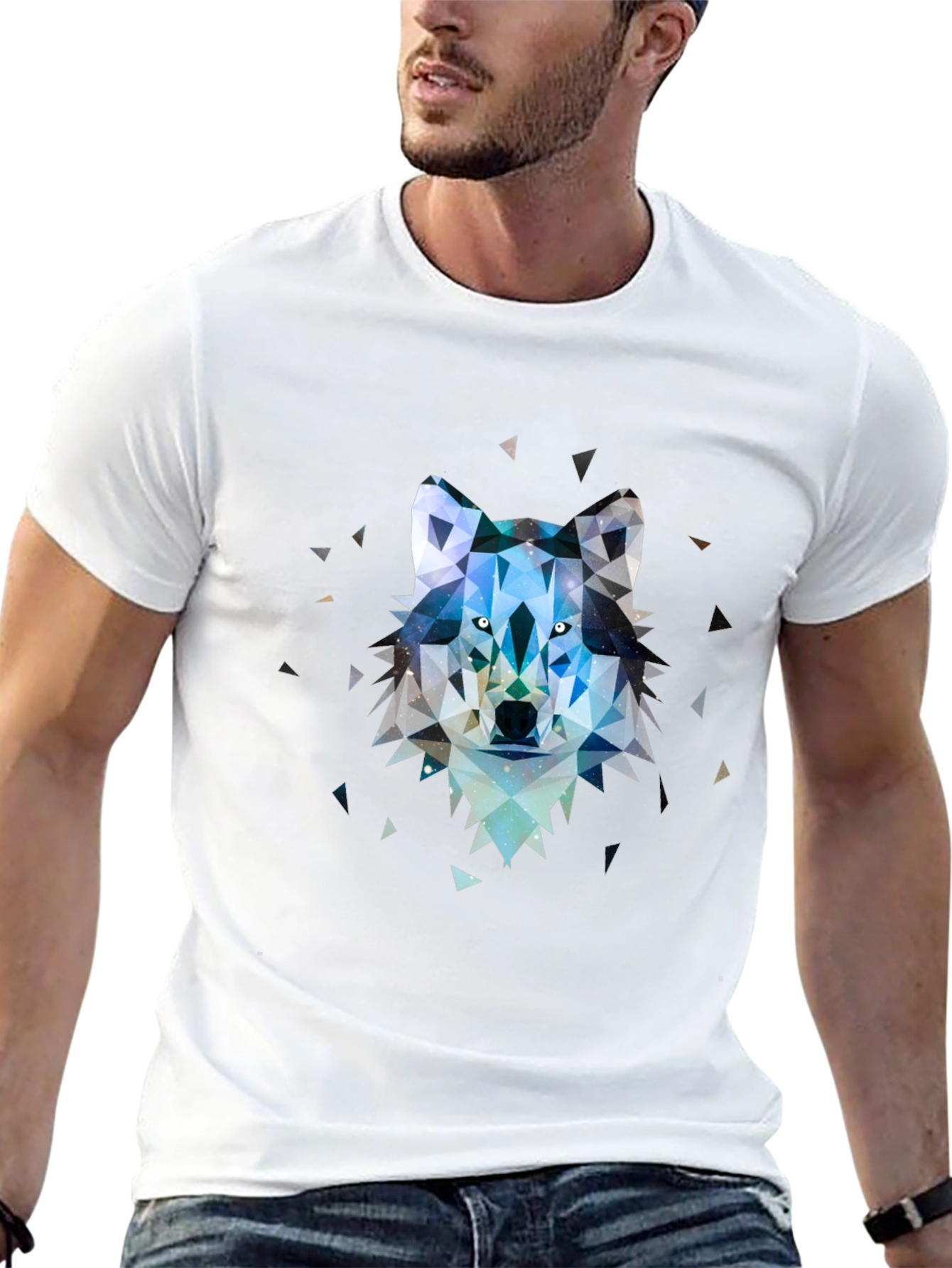 Geometric Wolf Graphic Tee