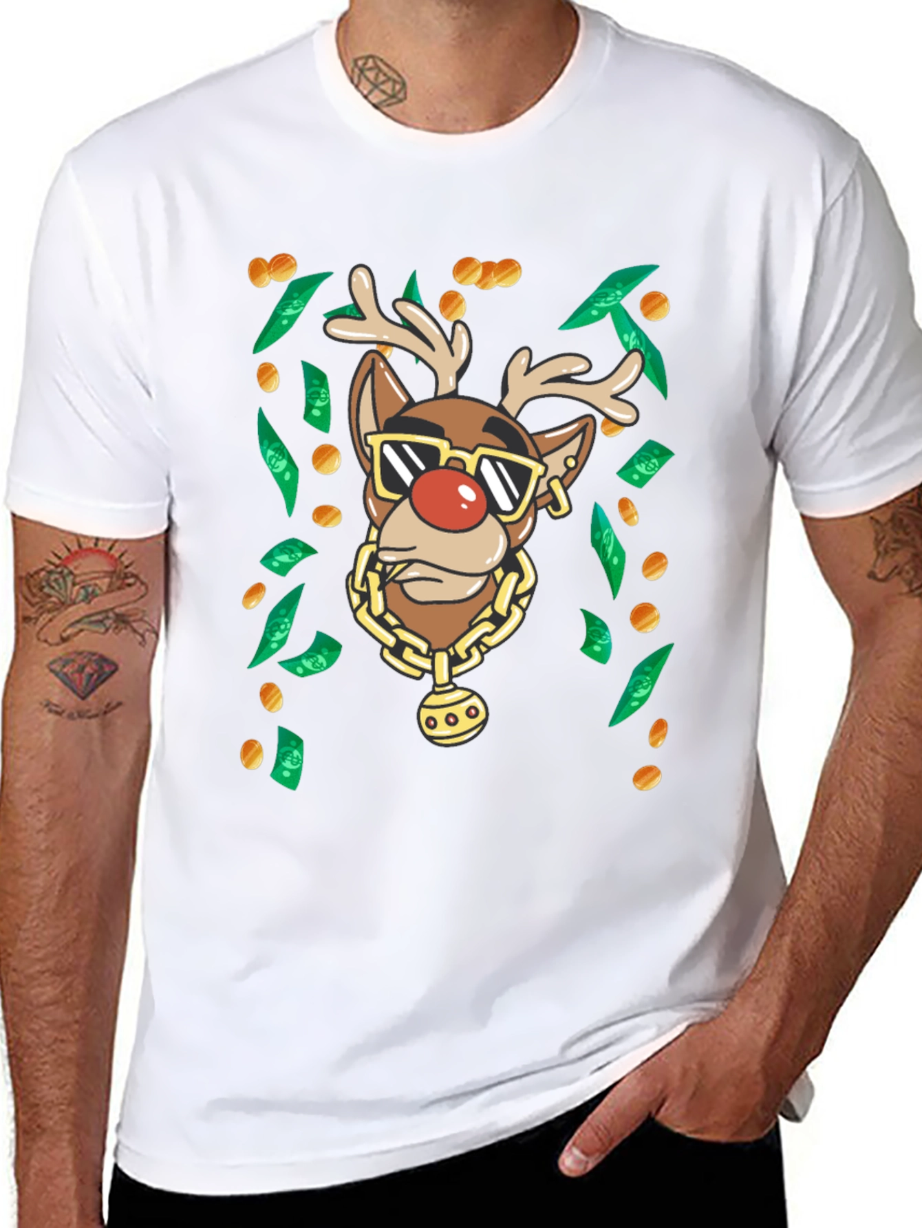 Gangster Rudolph Christmas T-Shirt