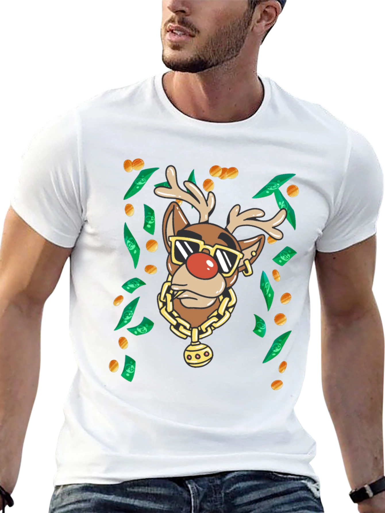 Gangster Rudolph Christmas T-Shirt