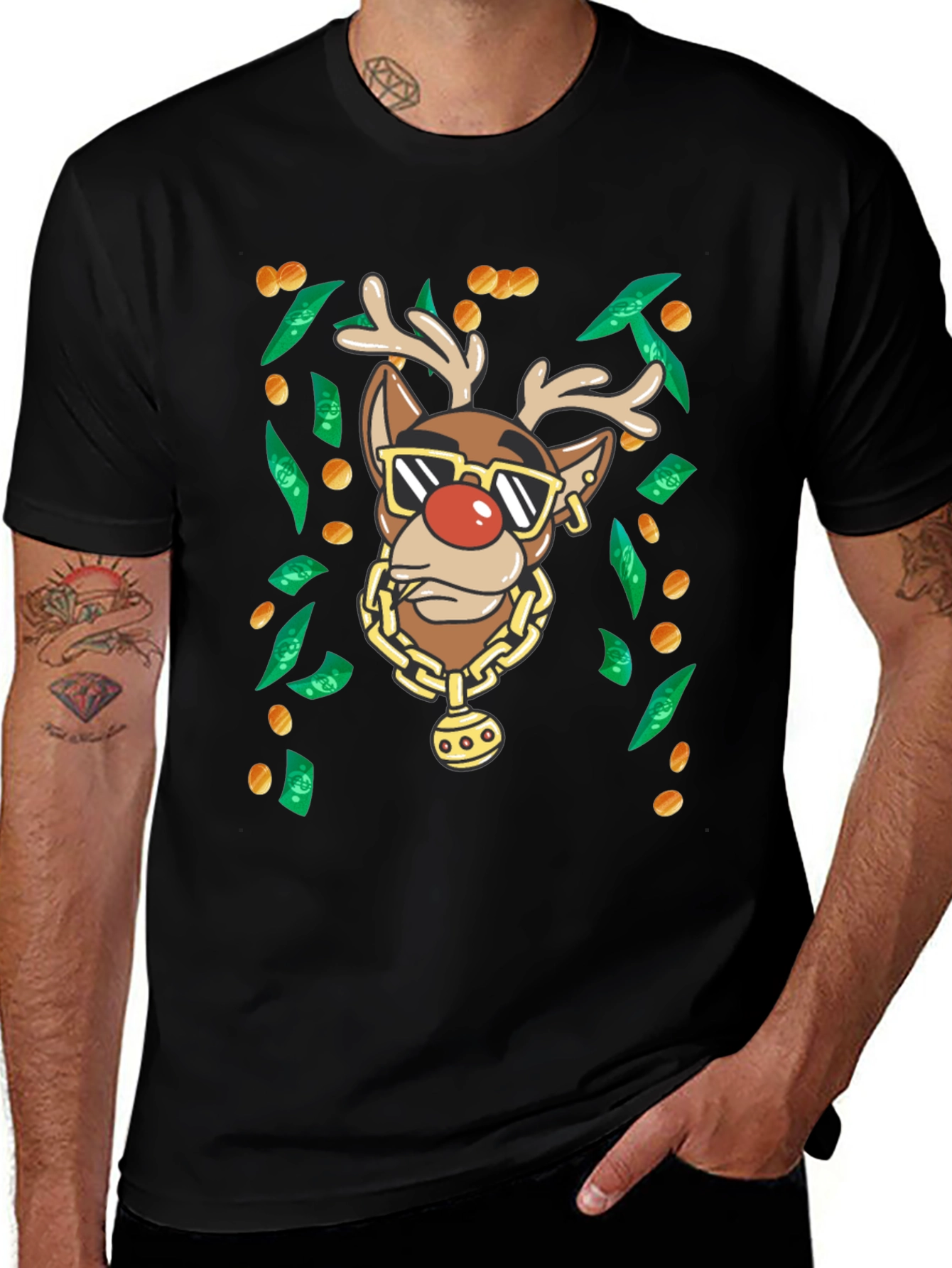 Gangster Rudolph Christmas T-Shirt
