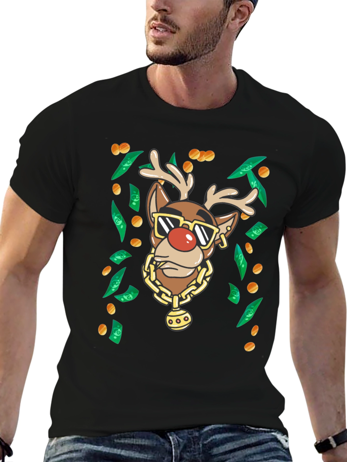 Gangster Rudolph Christmas T-Shirt