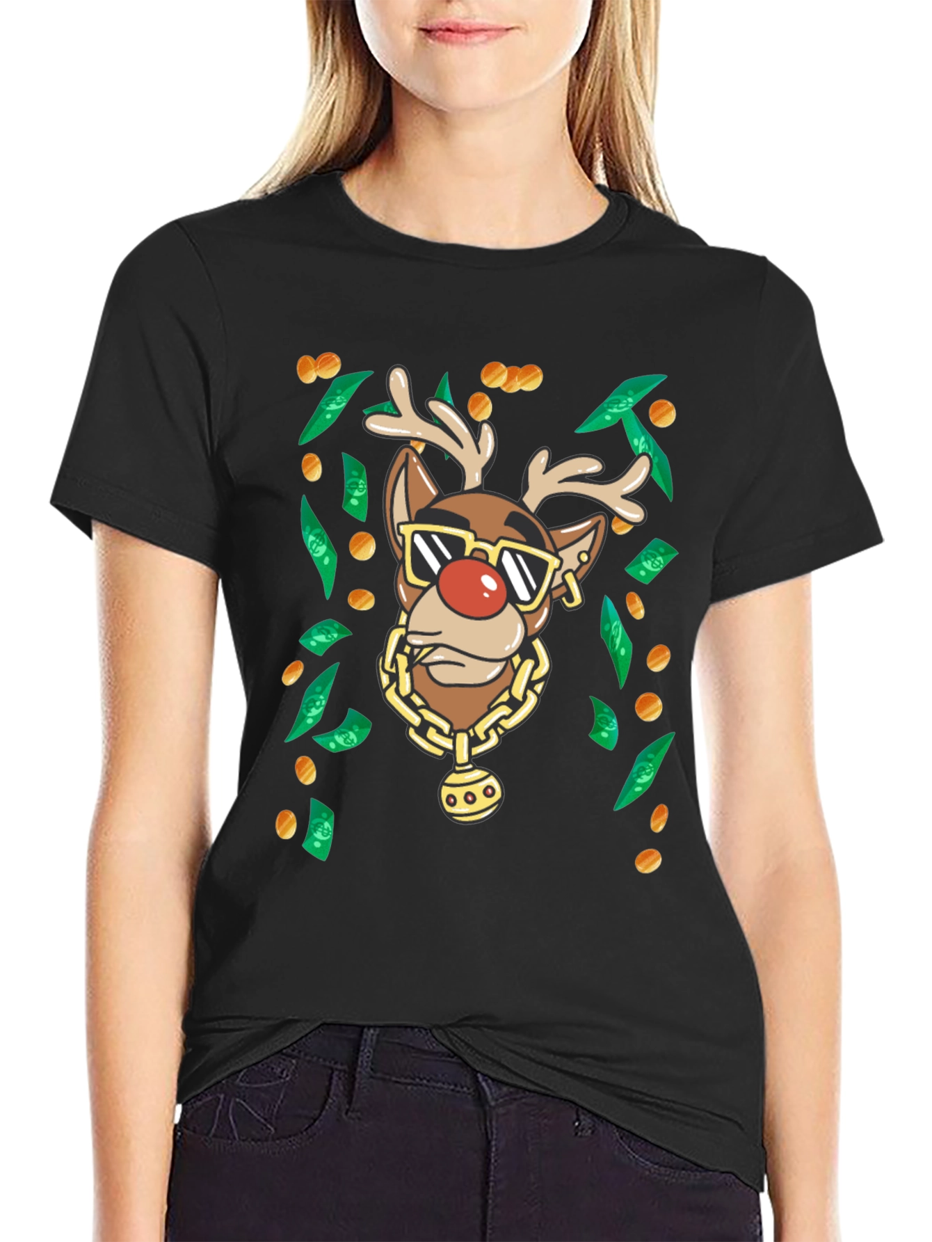Gangster Rudolph Christmas T-Shirt