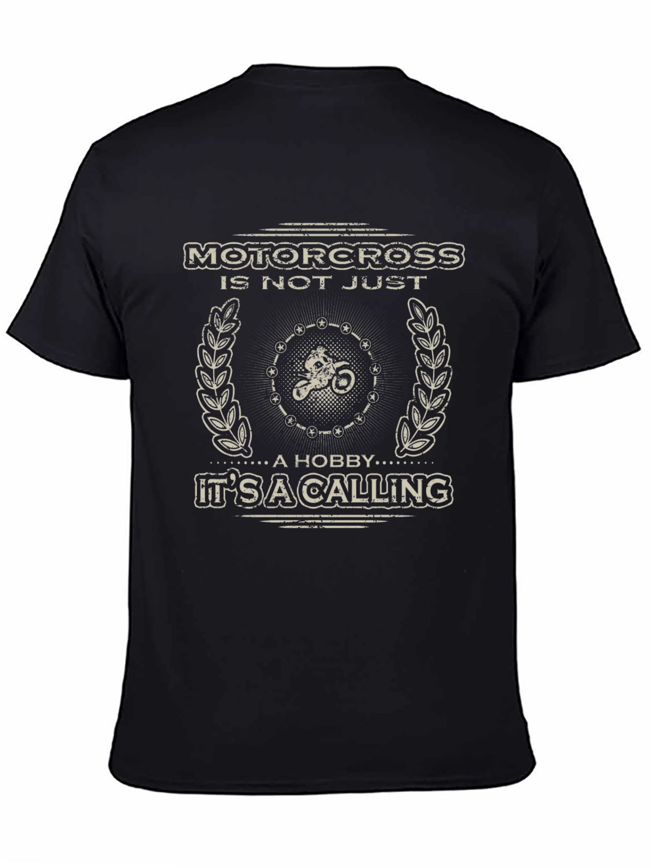 Motocross Calling Black Graphic T-Shirt