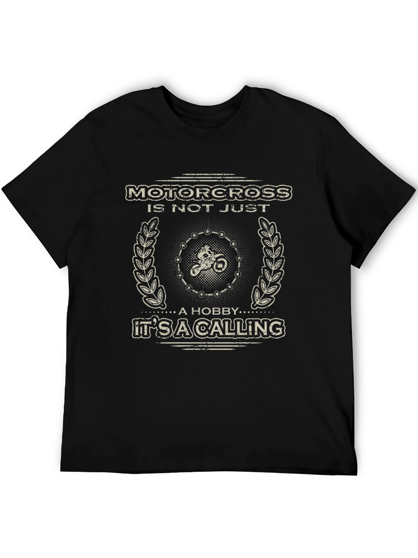 Motocross Calling Black Graphic T-Shirt