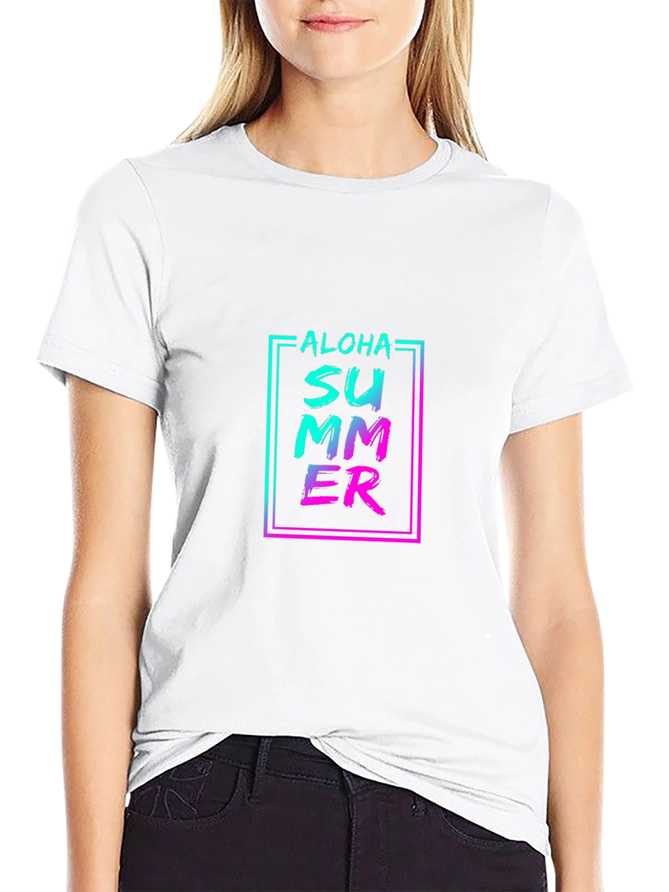 Aloha Summer Graphic Black T-Shirt
