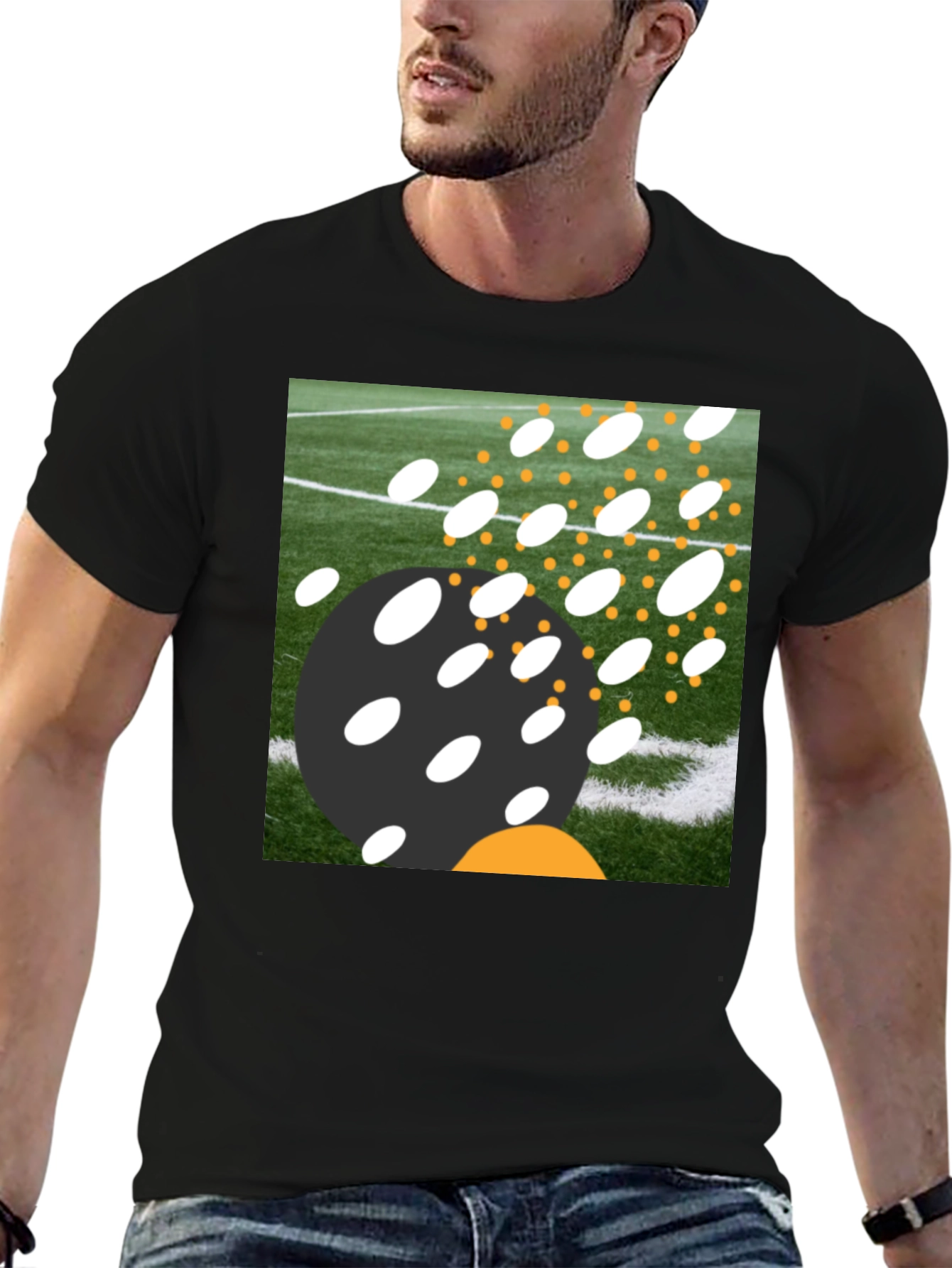 Abstract Field T-Shirt - Black Casual Tee