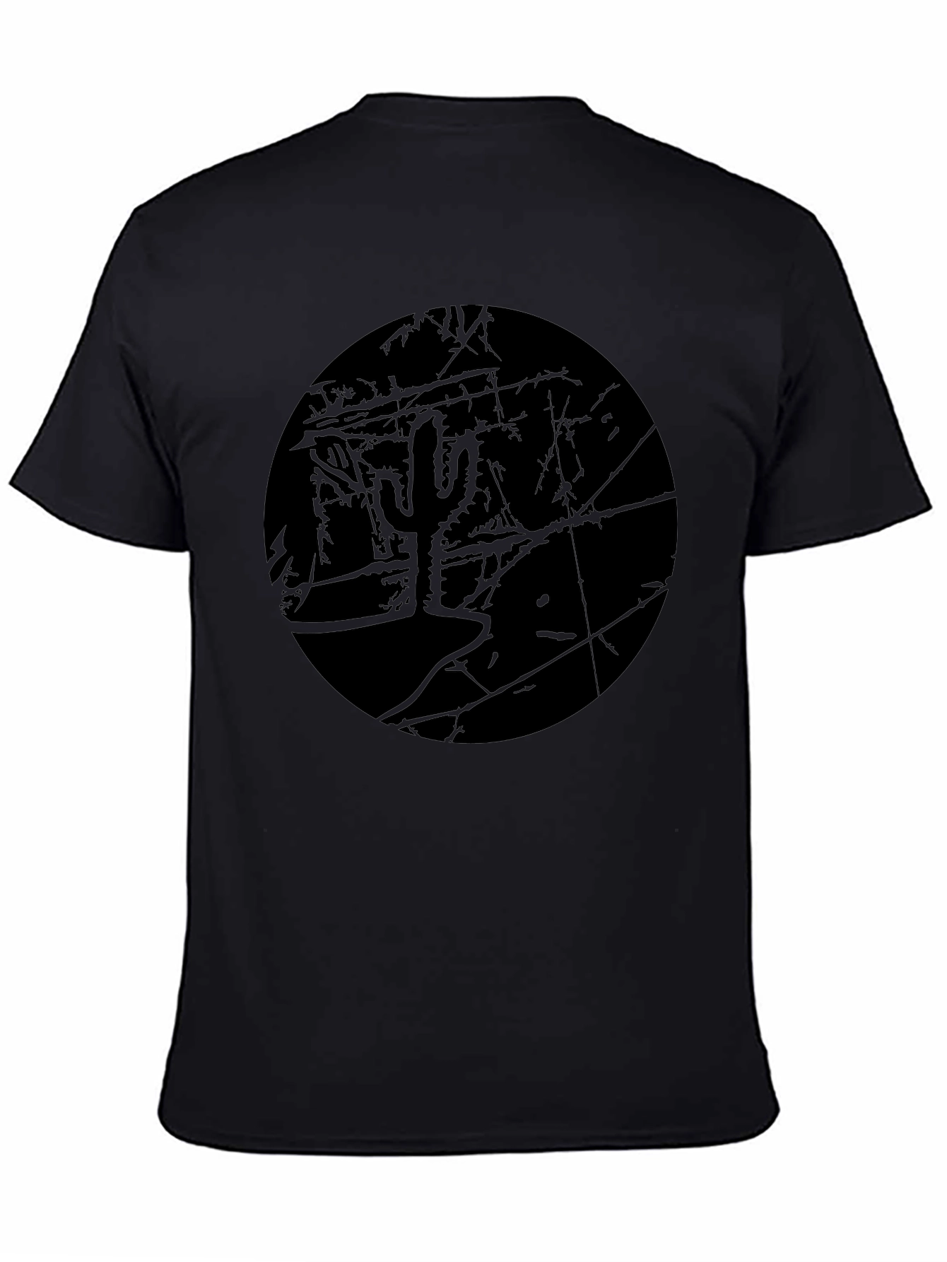 Monochrome Cactus Graphic T-Shirt
