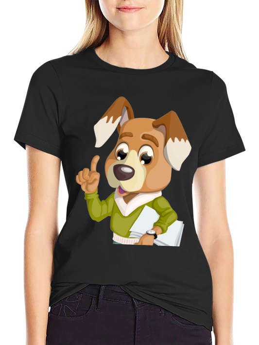 Funny Smart Dog Cartoon T-Shirt – Cute Dog Lover Graphic Tee