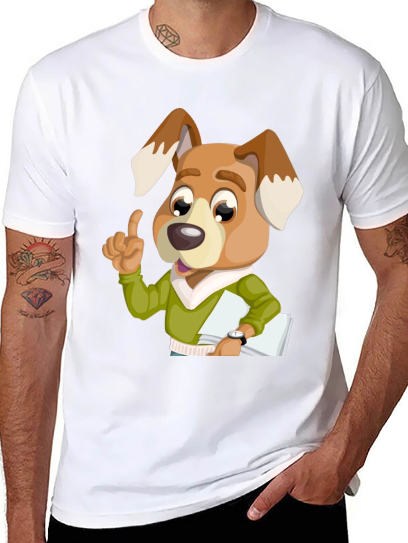 Funny Smart Dog Cartoon T-Shirt – Cute Dog Lover Graphic Tee